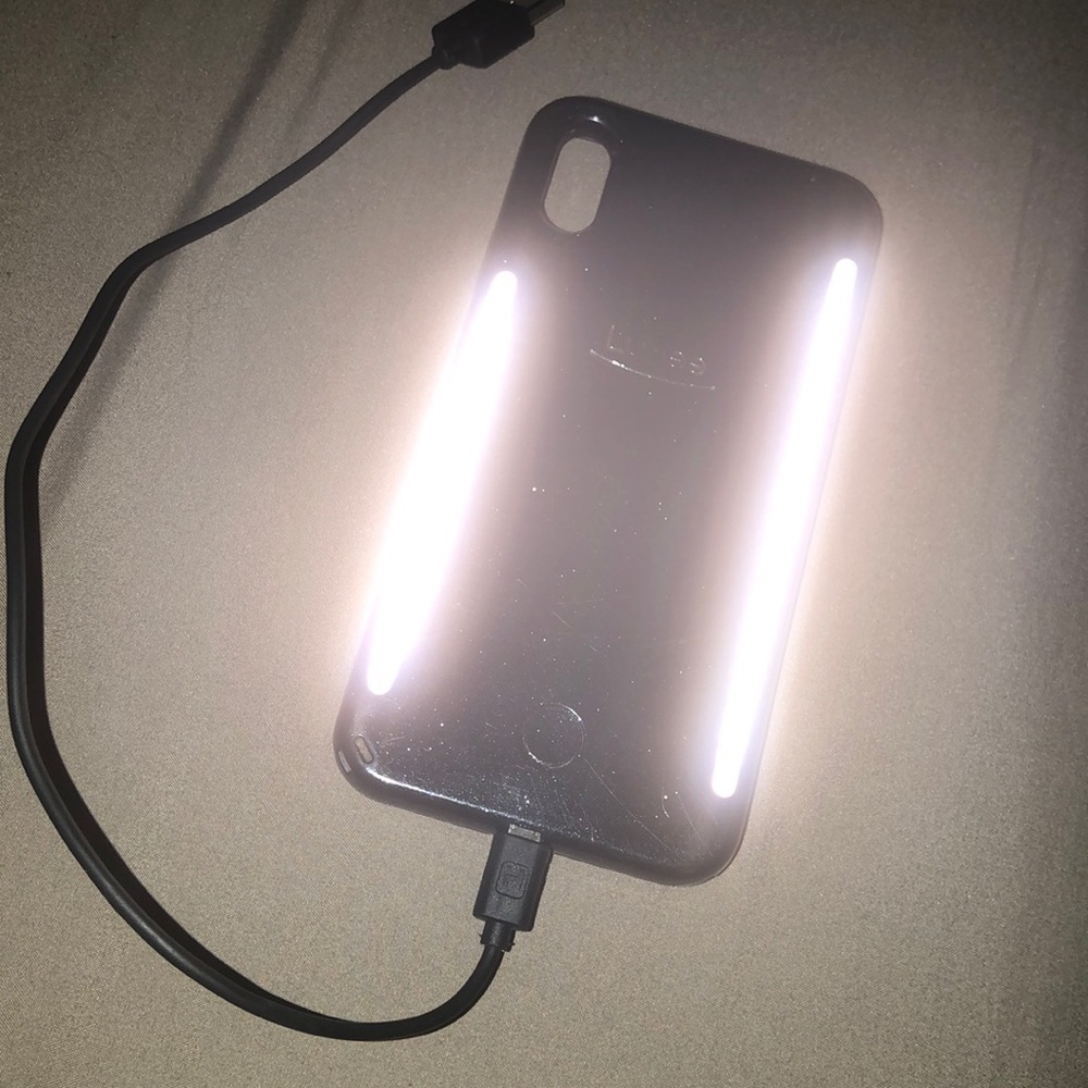 LuMee Duo iPhone X Phone Case Light Black Sparkle